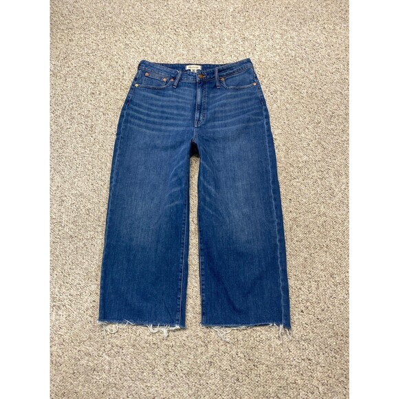 Madewell Curvy Slim Wide Leg Crop Raw Hem Size 31 - Picture 2 of 10